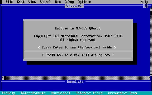 QBASIC fulgte med MS-DOS, og var en intro til programmering for mange
