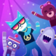 Bilde av code.org dance party, med dansende katt, robot, hai og bamse